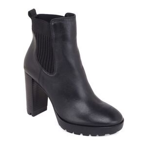 KENNETH COLE NEW YORK Womens Black Junne Block Heel Leather Heeled Boots 10 M